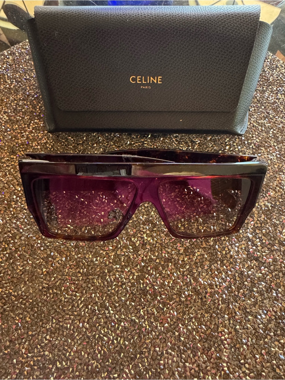 CELINE Authentic 60MM Oversized Tortoiseshell Sunglasses, New, In Case $460 - Picture 8 of 8
